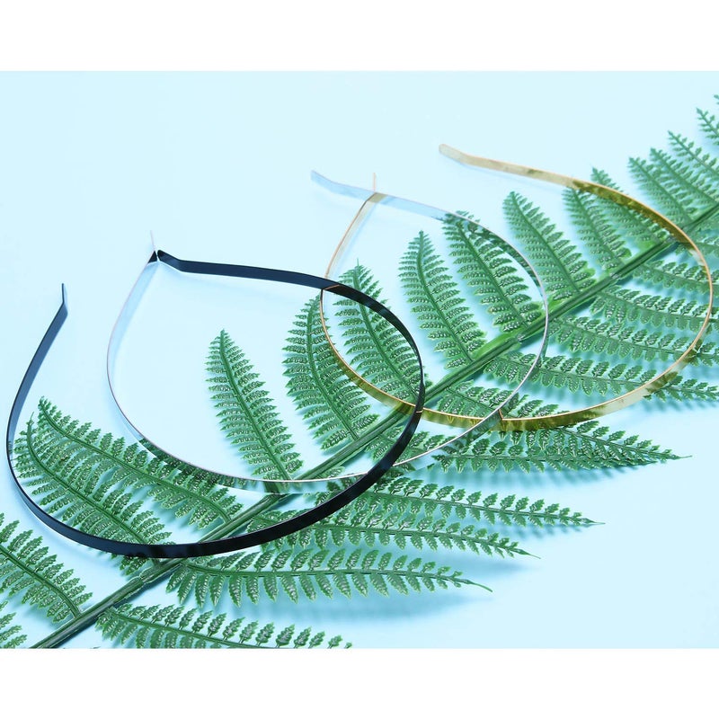 Onwon 12 Pieces Smooth Metal Headbands Frames in Silver Tone for DIY Tiara Base Blank Hairband Silver Plated Head Bands 5mm - Image 4